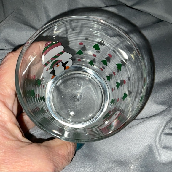 Anchor Hocking Christmas Snowman Front Back Backside Holiday 12oz Cup 1990 New - Picture 12 of 15